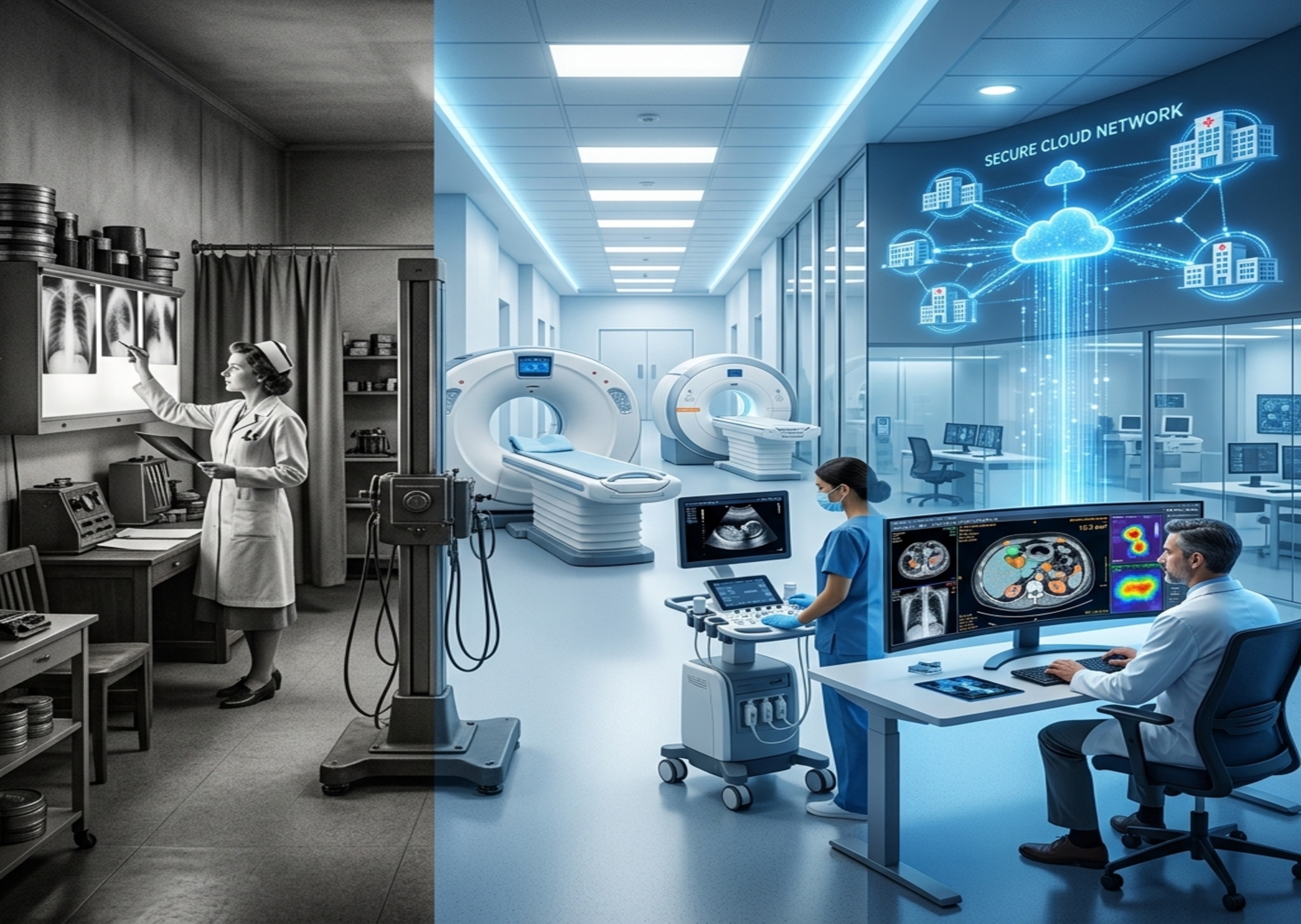 Evolution der medizinischen Bildgebung von Röntgenfilmsystemen zu modernen DICOM-Cloud-Radiologieplattformen - PostDICOM